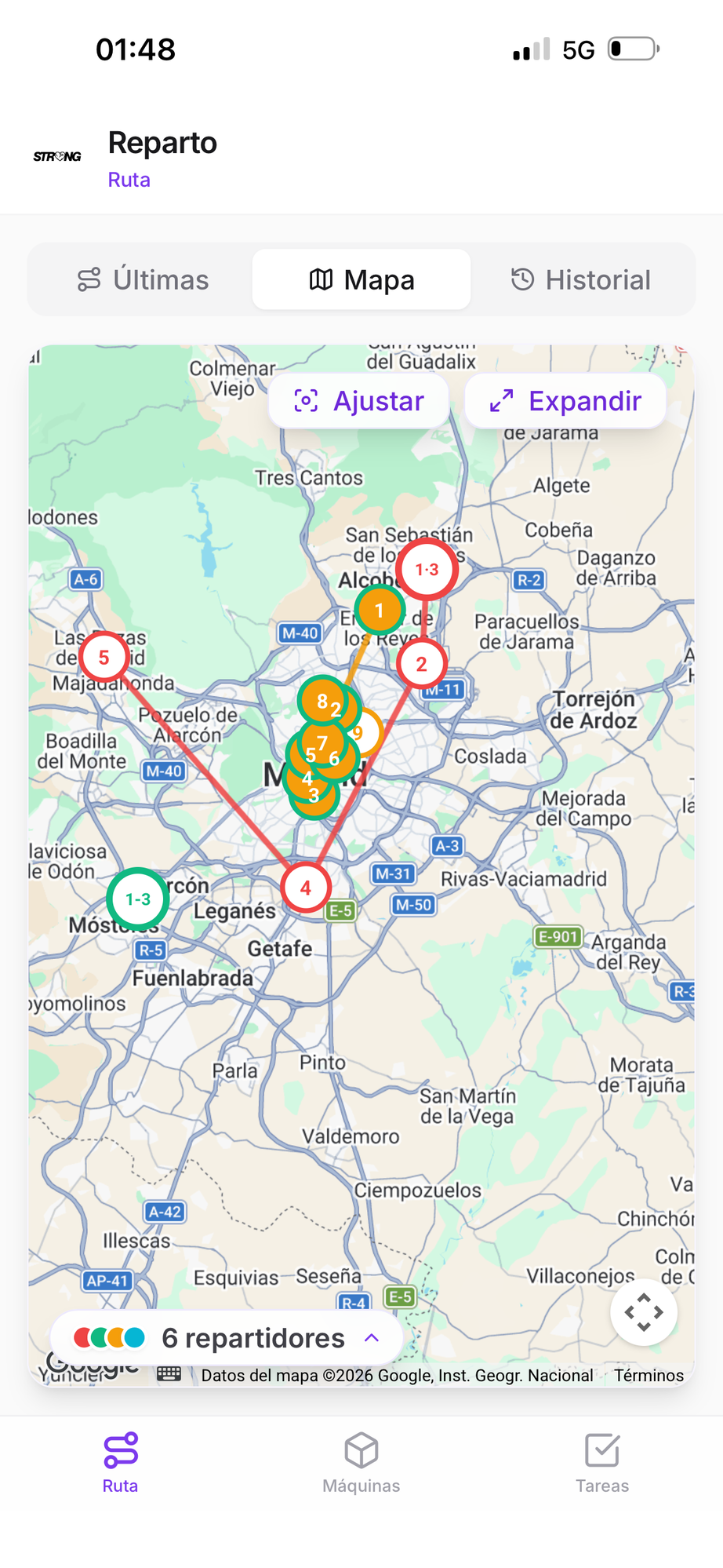 Today's route map